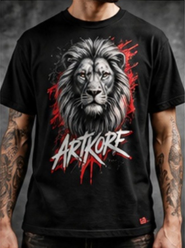 Tee-shirt ARTKORE Lion porté